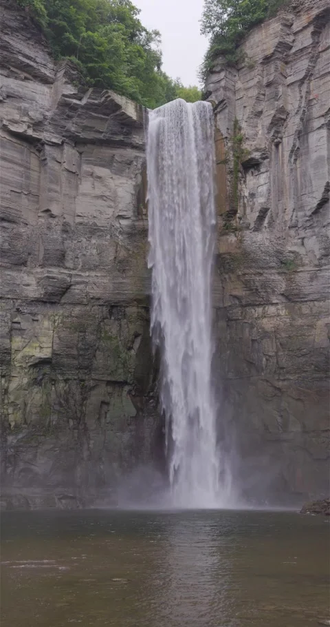 Taughannock Falls Closeup Vertical Stock Footage 251196389