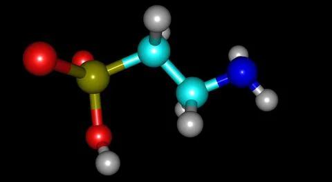 Taurine molecular structure isolated on black Stock Illustration
