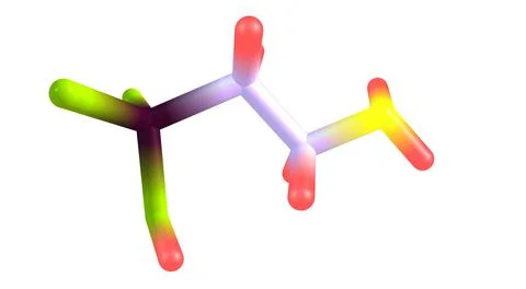 Taurine molecular structure isolated on white Stock Illustration