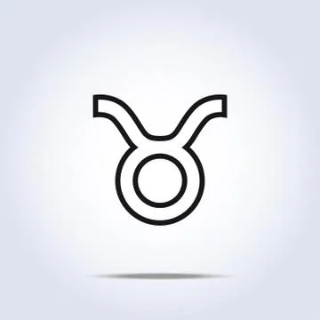 Taurus black and white icon Stock Illustration