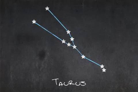 Taurus constellation drawn on a blackboard Stock Illustration