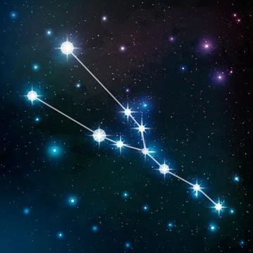 Taurus constellation in the night sky Stock Illustration