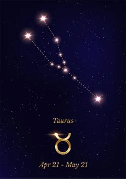 Taurus constellation vector poster template Stock Illustration