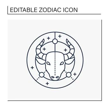 Taurus line icon Stock Illustration
