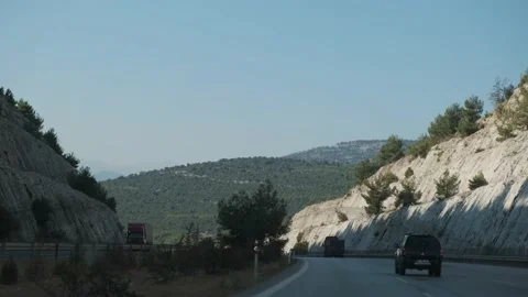 Taurus mountains appear when filming from car Stock Footage 146029475