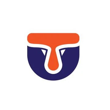Taurus or letter t icon vector concept design template Stock Illustration