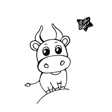 Taurus with a star Stock Illustration