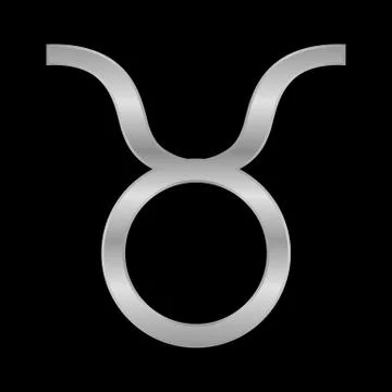 Taurus symbol on black. Stock Illustration