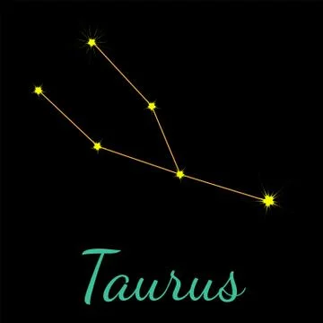 Taurus vector constellation with stars and name Stock Illustration