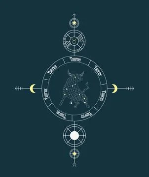 Taurus. Vector graphic illustrations of horoscope signs. Zodiac signs. Stock Illustration