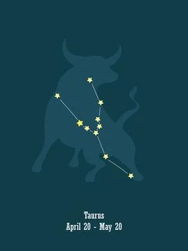 Taurus. Vector graphic illustrations of horoscope signs. Zodiac signs. Conste Stock Illustration
