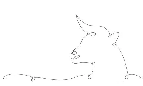 Taurus zodiac constellation one single hand drawing continues line frame, banner Stock Illustration