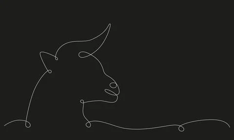 Taurus zodiac constellation one single hand drawing continues line frame, banner Stock Illustration