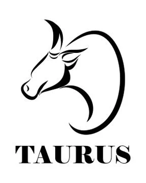 Taurus zodiac line art vector eps 10 Stock Illustration