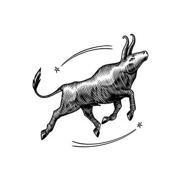 Taurus Zodiac sign. Modern magic Astrological symbol. Illustration of horoscope Stock Illustration