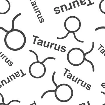 Taurus zodiac sign seamless pattern background. Business flat vector illustra Illustrazione stock