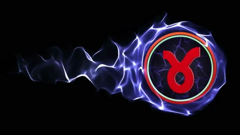 TAURUS Zodiac Signs in Particles Ring, Horoscope, Background, Loop Video stock 138458949