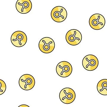 Taurus zodiac vector seamless pattern Stock Illustration