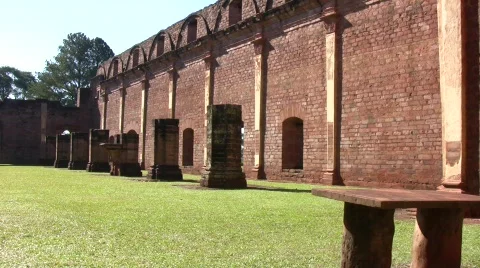 Tavarangue jesuit ruins 07 Stock Footage