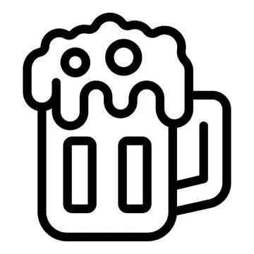 Tavern draft beer mug icon outline vector. Zero alcohol brew Stock Illustration