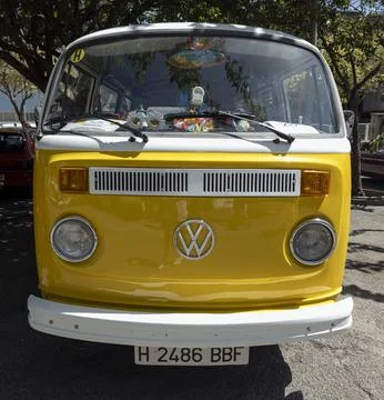 TAVERNES BLANQUES, SPAIN - JUNE 14, 2026.Classic Volkswagen Transporter cam.. Stock Photos