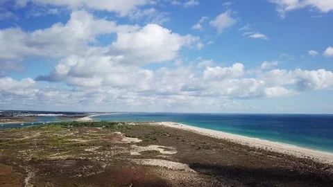 Tavira Island beach, Tavira, Portugal Stock Footage