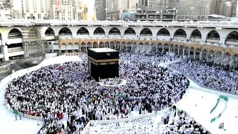 Tawaf time at kaaba on March 3 2018 Stock Footage 86887333