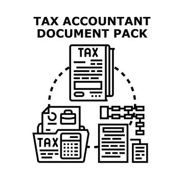 Tax accounting document pack preparing financial report 스톡 일러스트