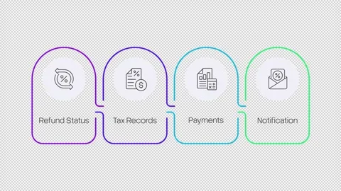 Tax administration multicolor rounded linear infographics animation Vídeo Stock 333748764