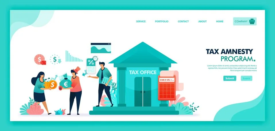 Tax amnesty program for reporting asset and tax violation at government tax o Stock Illustration