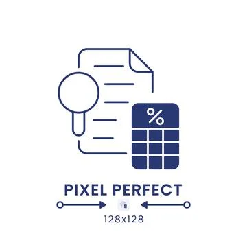 Tax Audit black solid desktop icon Stock Illustration