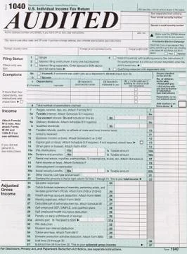 Tax Audit on Individual income form Stock Photos