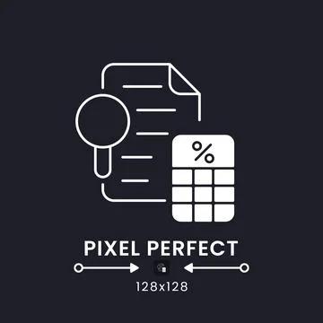 Tax Audit white solid desktop icon Stock Illustration