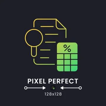 Tax Audit yellow solid gradient desktop icon on black Stock Illustration