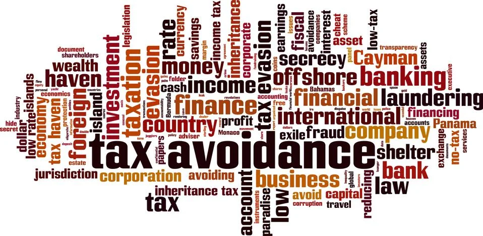 Tax avoidance word cloud 스톡 일러스트