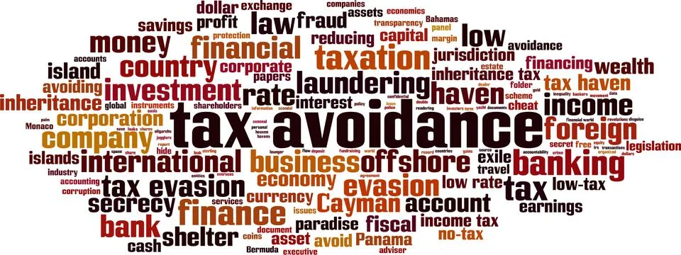 Tax avoidance word cloud Stockillustratie
