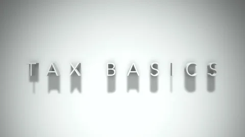 Tax basics 3D title animation with shadows on a white background Stock Footage 296902067