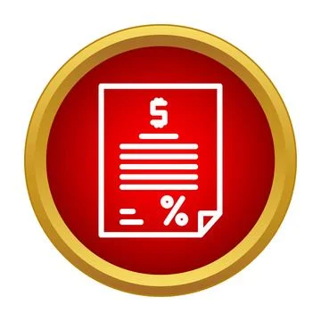 Tax bill document icon showing financial calculation Stock Illustration