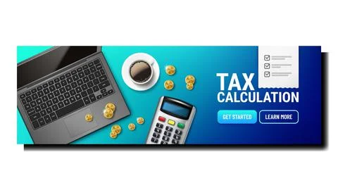 Tax Calculation Accountant At Workspace Vector Stock Illustration