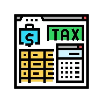Tax calculation color icon vector illustration Illustrazione stock