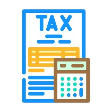 Tax calculation color icon vector illustration Illustrazione stock