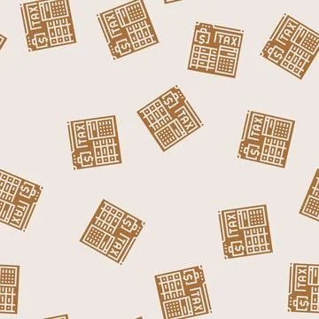 Tax calculation glyph seamless pattern Illustrazione stock