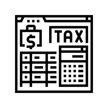 Tax calculation line icon vector illustration Stock Illustration