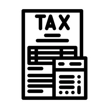 Tax calculation line icon vector illustration Stock Illustration
