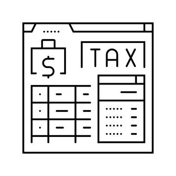 Tax calculation line icon vector illustration Stock Illustration