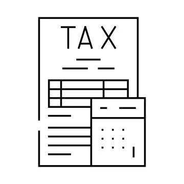 Tax calculation line icon vector illustration Illustrazione stock