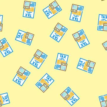 Tax calculation vector seamless pattern Illustrazione stock