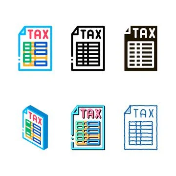 Tax chart page icon vector modern outline Stock Illustration