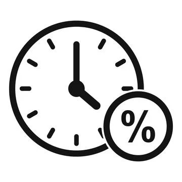 Tax clock icon, simple style Stock Illustration