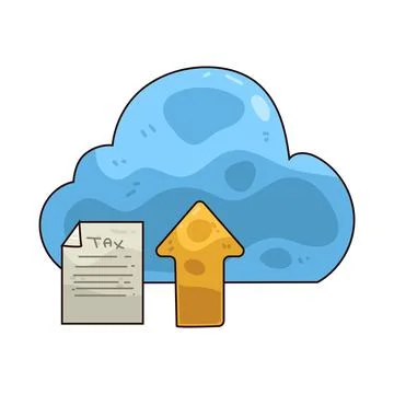 Tax Cloud Upload illustration Stock Illustration